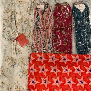 Assorted 5 Scarf Bundle w Holiday Scarves